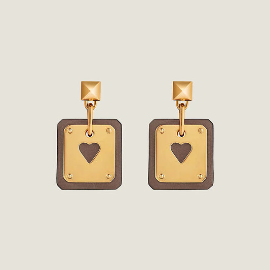 18K As De Celine Brown Hermes Earrings