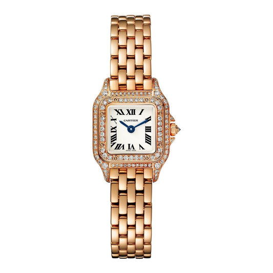 Panthère de Cartier Small Model Watch - 20mm, 18K Rose Gold, Silver Dial