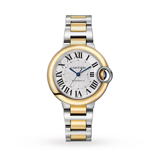 Ballon Bleu de Cartier 33 Watch - 33mm, Two - Tone Steel & 18K Yellow Gold, Silver Dial
