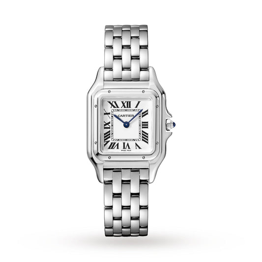 Panthère de Cartier Medium Model Watch - 27mm, Steel, White Dial
