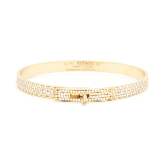 18K Yellow Gold Kelly Diamonds Hermes Bracelet