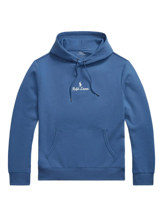 RALPH LAUREN Logo Double-Knit Hoodie Blue