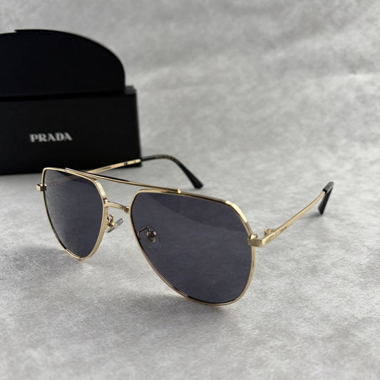 Modern Gold Aviator Sunglasses - UV Protection Metal Frame Shades