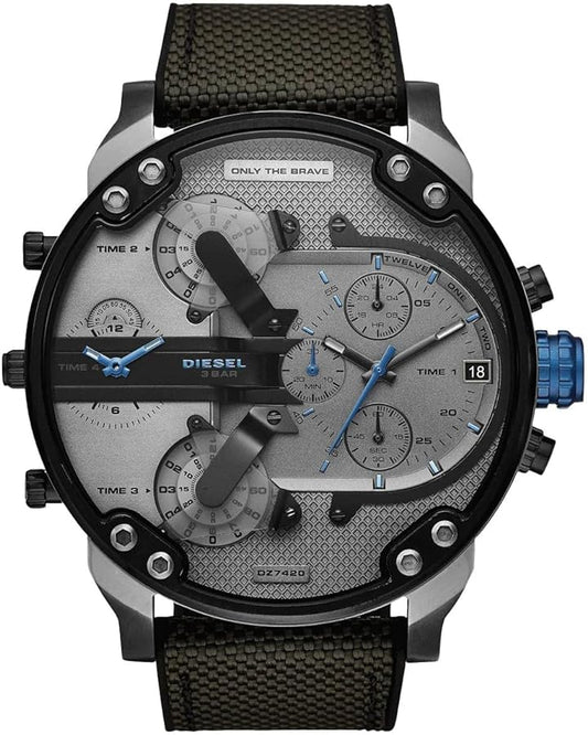 Diesel DZ7420 Mr. Daddy 2.0 Chronograph Men's Watch - Grey Dial & Black Nylon Strap