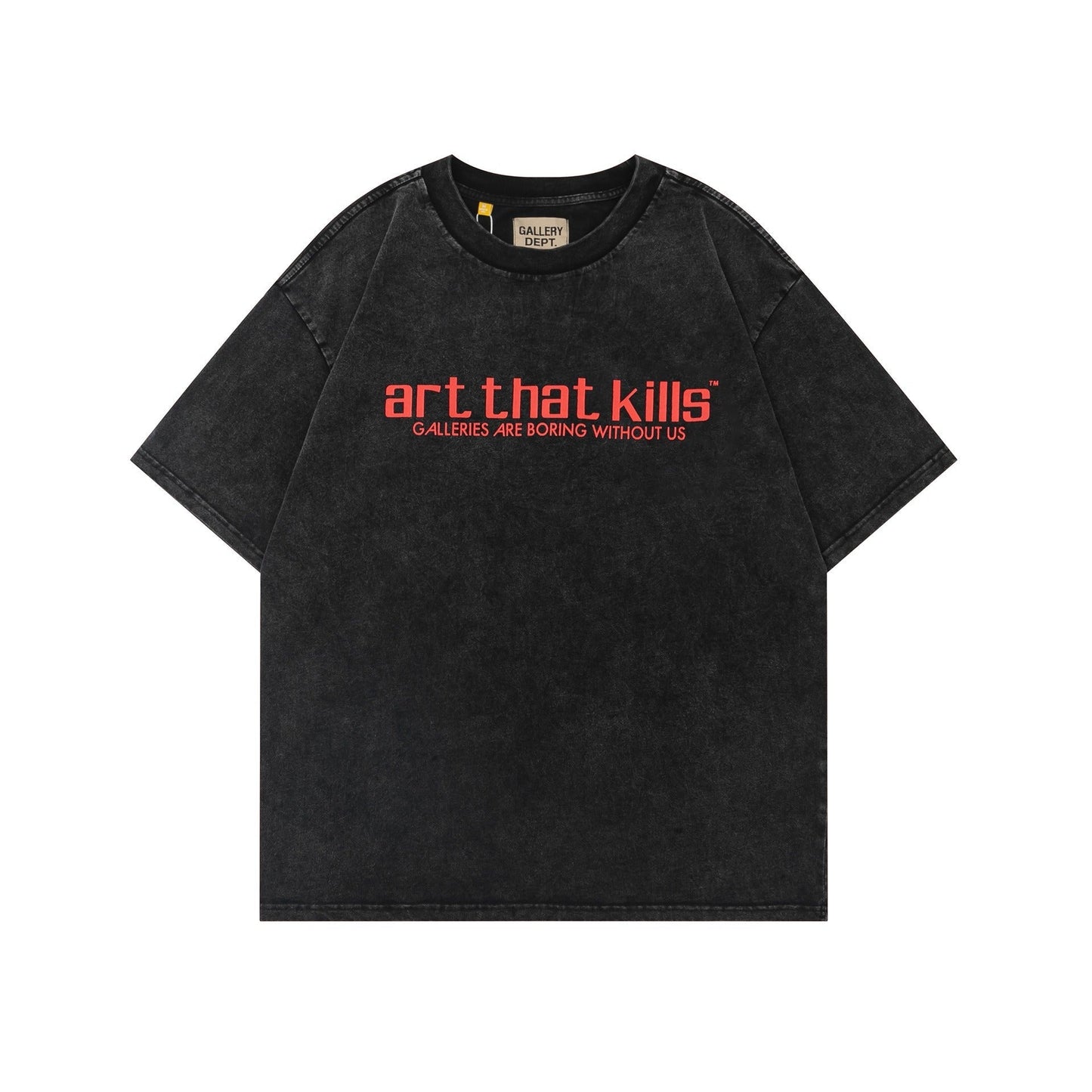 Gallery Dept T-Shirt Washed and old bronzing alphabet print short-sleeved T-shirt