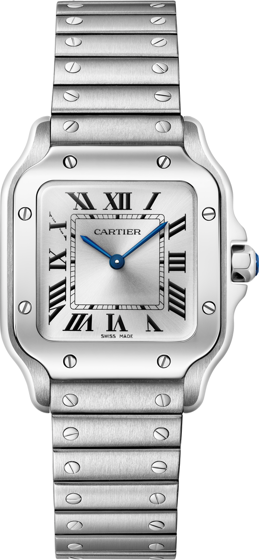 Santos De Cartier Watch - 27mm, Steel, Silver Dial