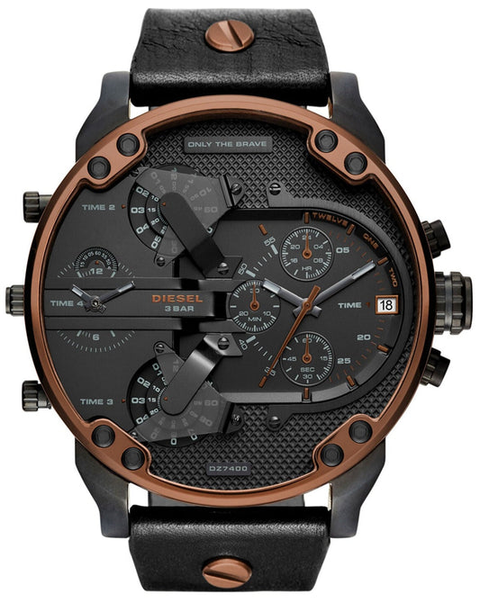 Diesel DZ7400 Mr. Daddy 2.0 Chronograph Men's Watch - Black Dial & Black Stainless Steel Strap
