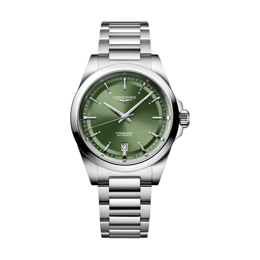 Longines Conquest 38mm Watch - Green on Bracelet