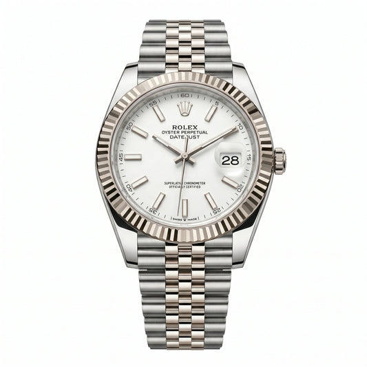 Rolex Datejust 41 126334 Oystersteel & White Gold "White Dial" Watch
