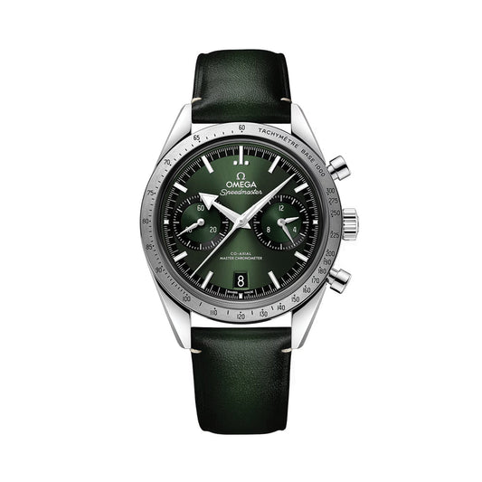 Omega Speedmaster '57 40.5mm Watch - Green on Leather Strap