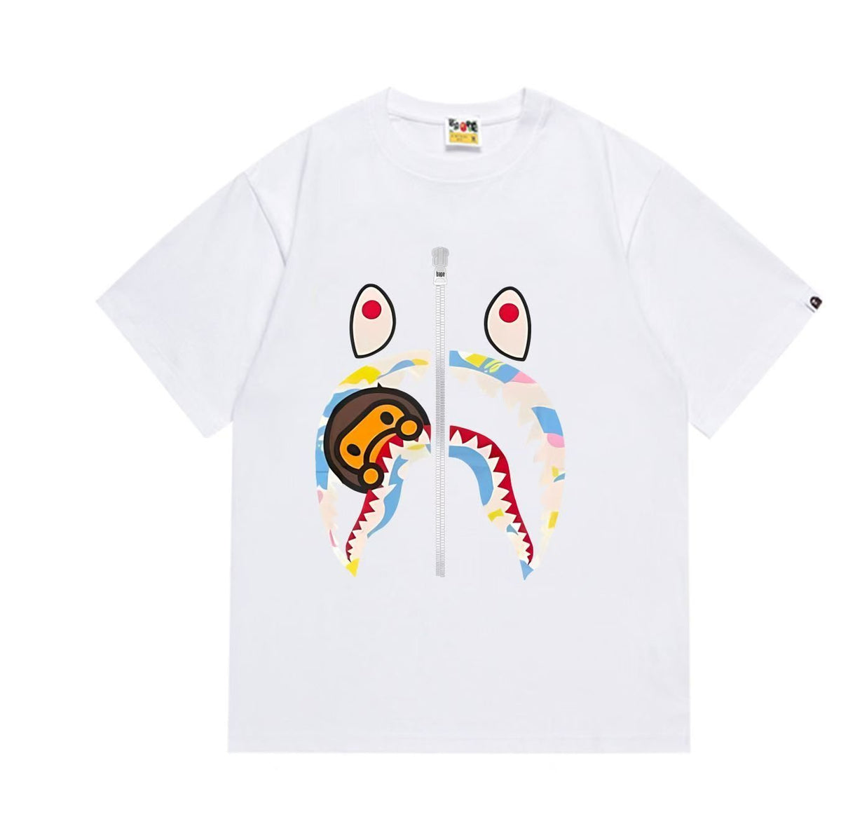 BAPE Shark Zipper Graphic T-Shirt — front