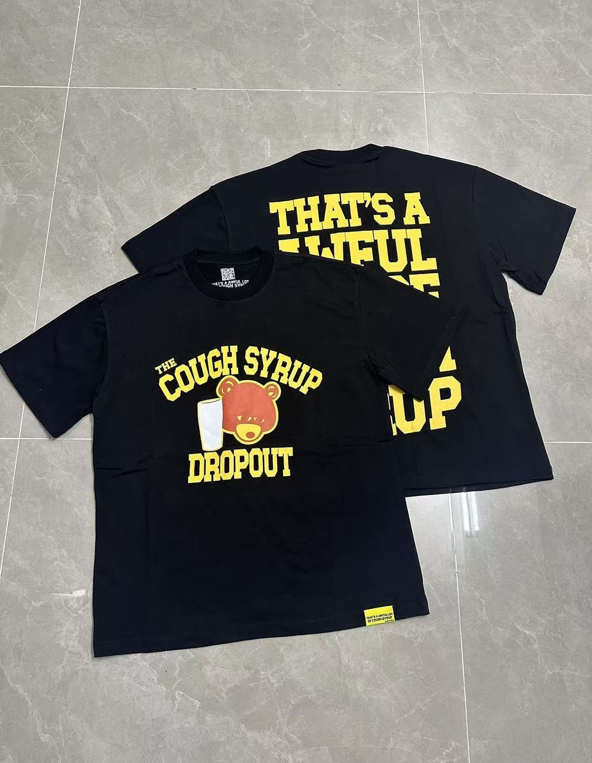 THAT'S A AWFUL LOT OF COUGH SYRUP Front & Back Graphic T-Shirt — context