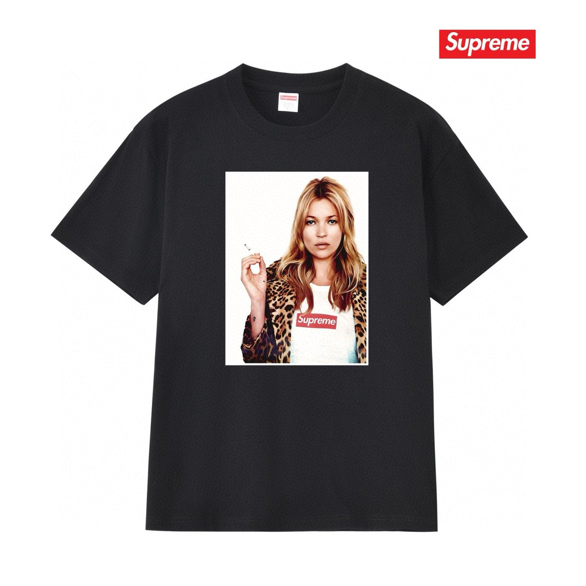 Supreme Kate Moss Portrait Graphic T-Shirt — front
