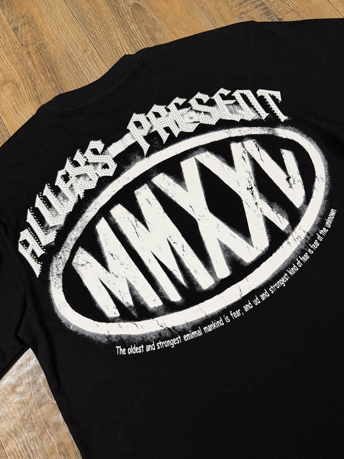 ALWAYS-PRESENT Champion Rhinestone Graphic Short-Sleeve T-Shirt — detail