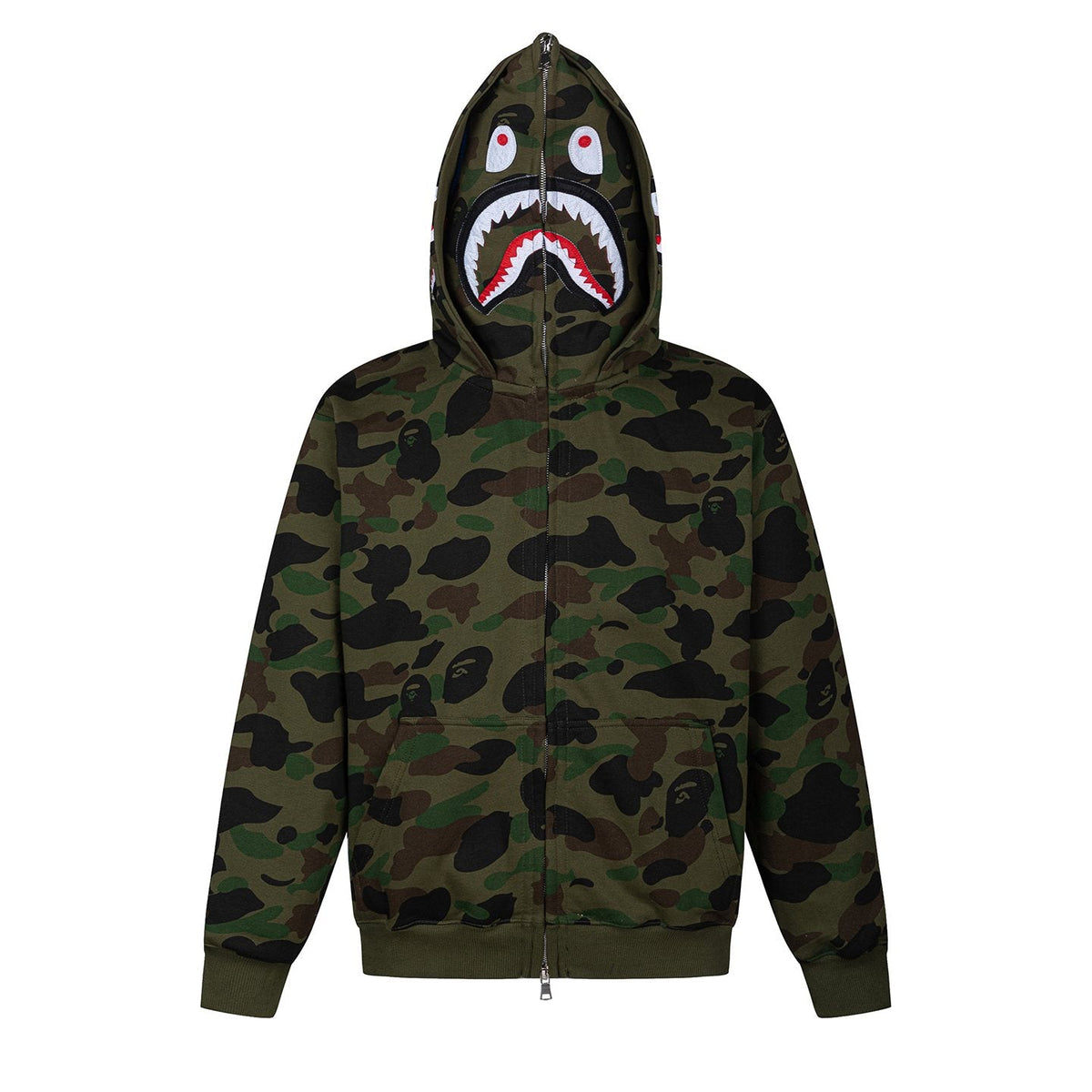 BAPE Shark Camo Full-Zip Hoodie — front