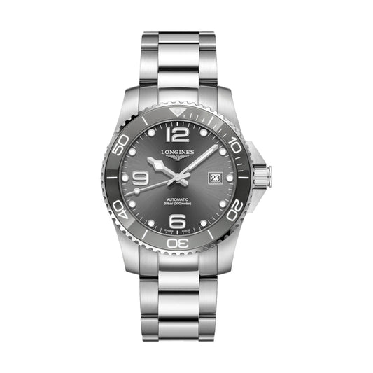 Longines HydroConquest 41mm Watch - Sunray Grey on Bracelet